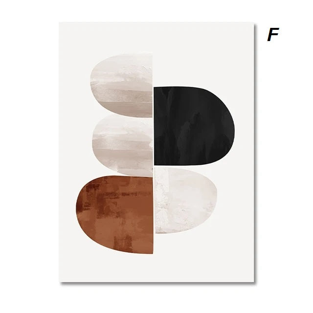 Mid Century Abstract Line Art Big Canvas Wall Art