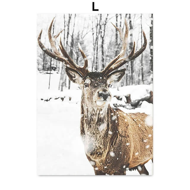 Forest Winter Landscape White Snow Canvas Prints