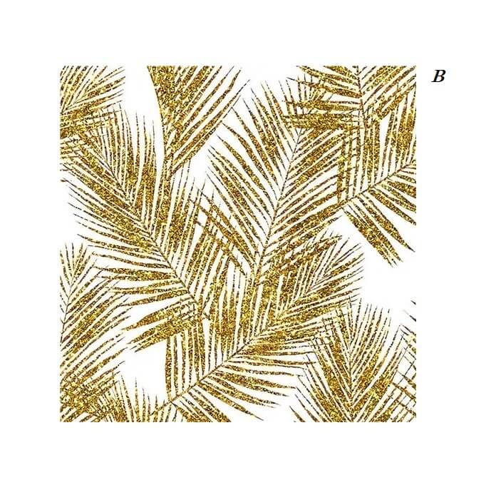Abstract Golden Leaves Black White Wall Art