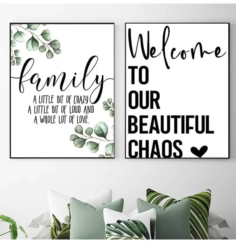 Family Inspirational Quotes Canvas Print