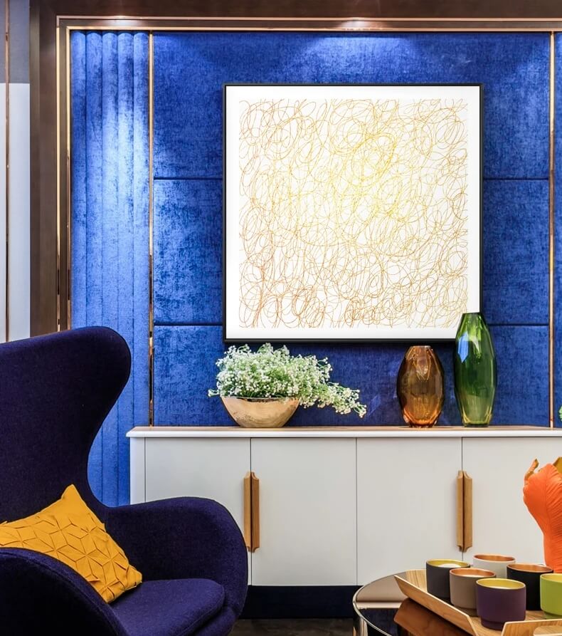 Nordic Minimalist Geometric Golden Wall Art