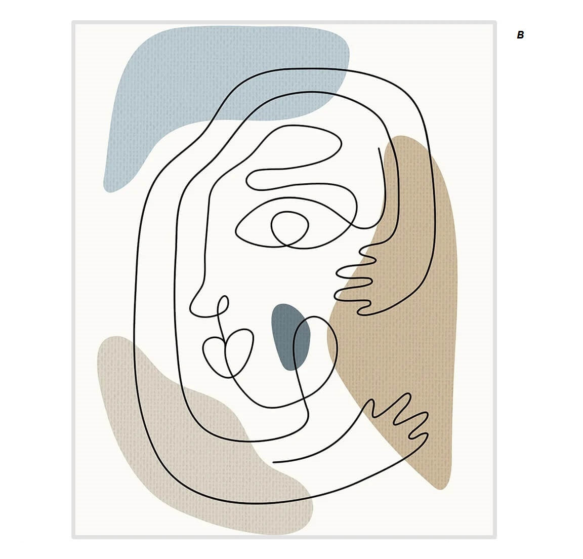 Modern Abstract Boho Line Face Canvas Prints