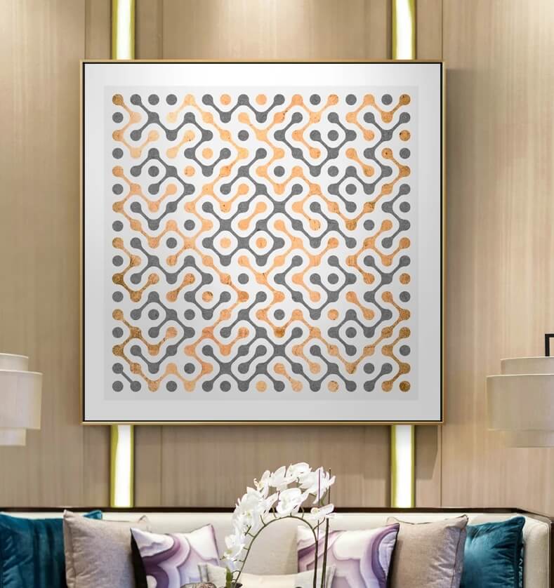 Nordic Minimalist Geometric Golden Wall Art