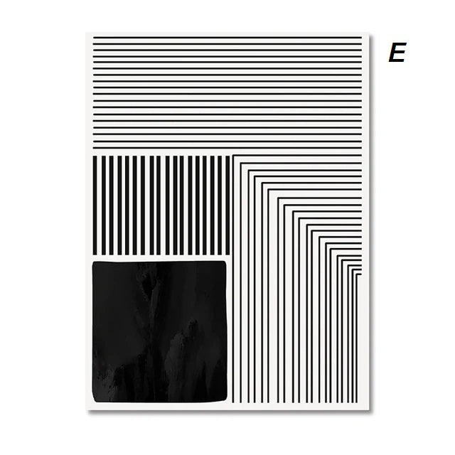 Mid Century Abstract Line Art Big Canvas Wall Art