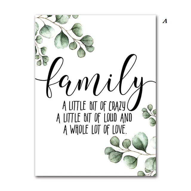 Family Inspirational Quotes Canvas Print