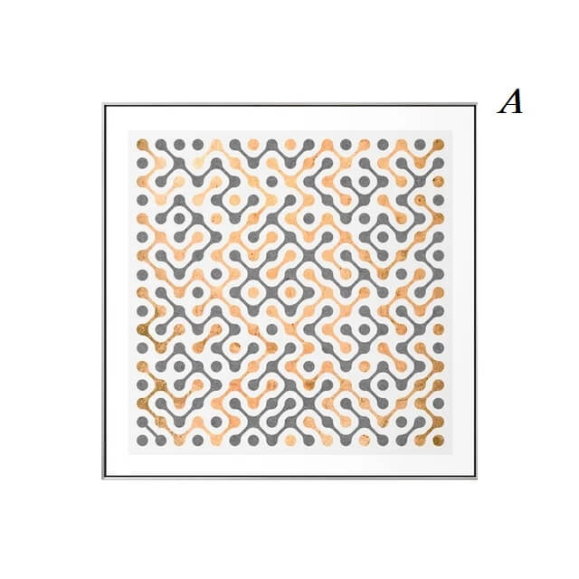 Nordic Minimalist Geometric Golden Wall Art