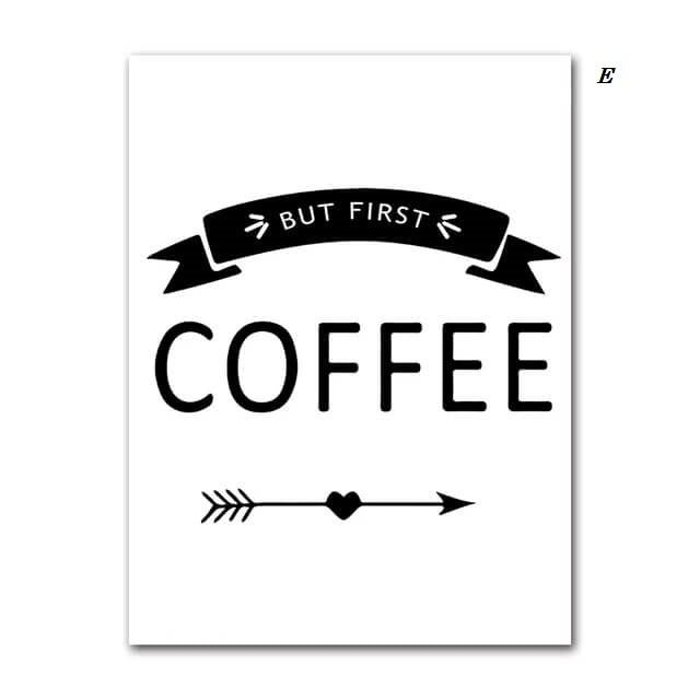 Minimalist Coffee Tea Quotes Canvas Prints