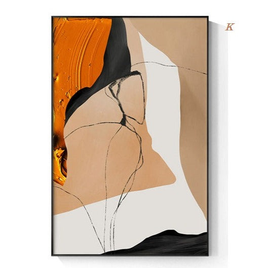 Abstract Yellow Black Canvas Prints