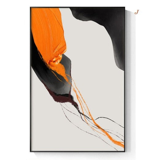 Abstract Yellow Black Canvas Prints