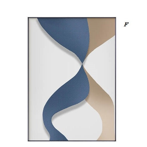 Abstract Blue White Geometric Canvas Print