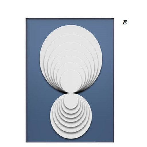 Abstract Blue White Geometric Canvas Print