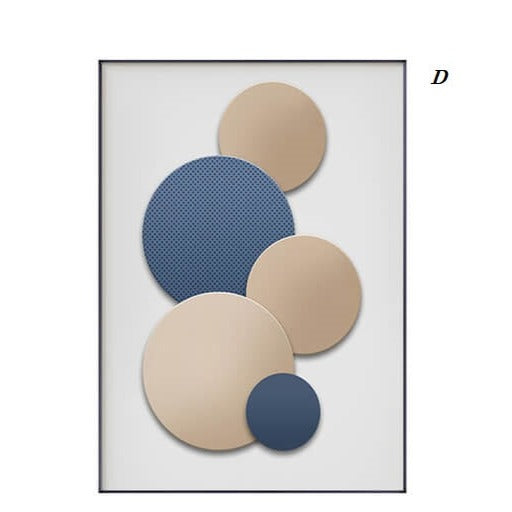 Abstract Blue White Geometric Canvas Print