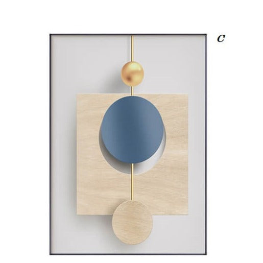 Abstract Blue White Geometric Canvas Print