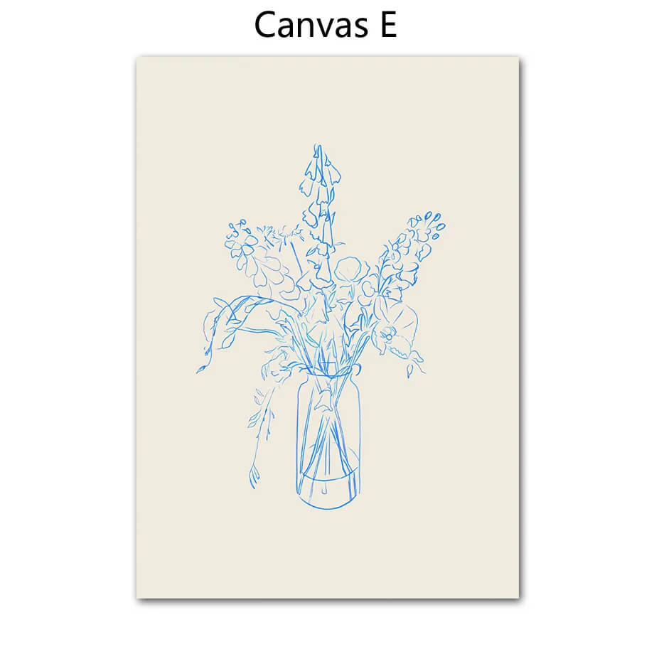 Abstract Line Nude Girl Lemon Geometric Minimalist Canvas Wall Art