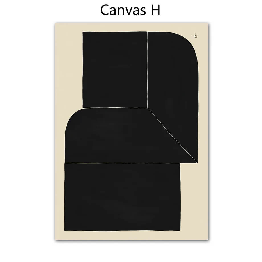 Abstract Line Nude Girl Lemon Geometric Minimalist Canvas Wall Art