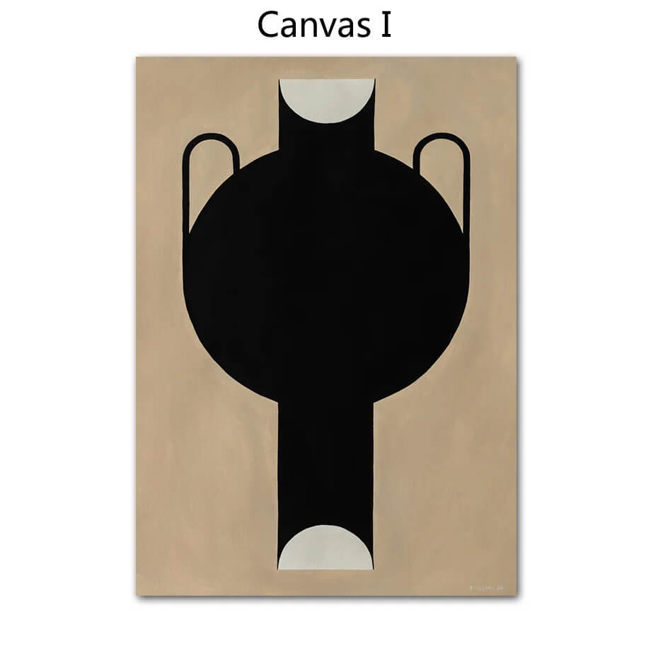 Abstract Line Nude Girl Lemon Geometric Minimalist Canvas Wall Art