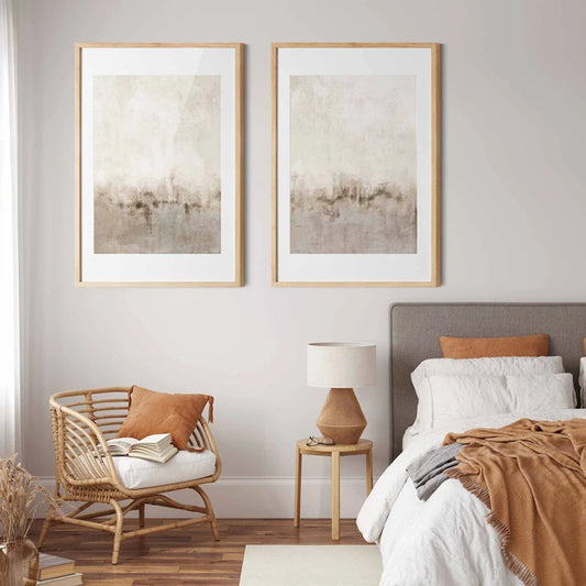 Abstract Minimalist Neutral Nordic Landscape Pastel Canvas Prints