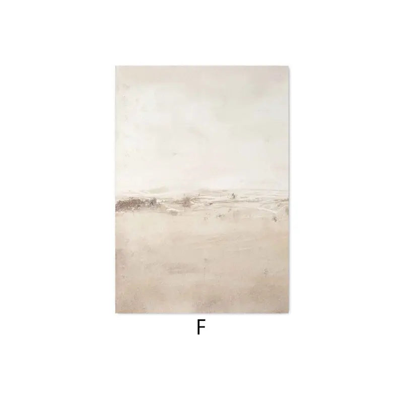 Abstract Minimalist Neutral Nordic Landscape Pastel Canvas Prints