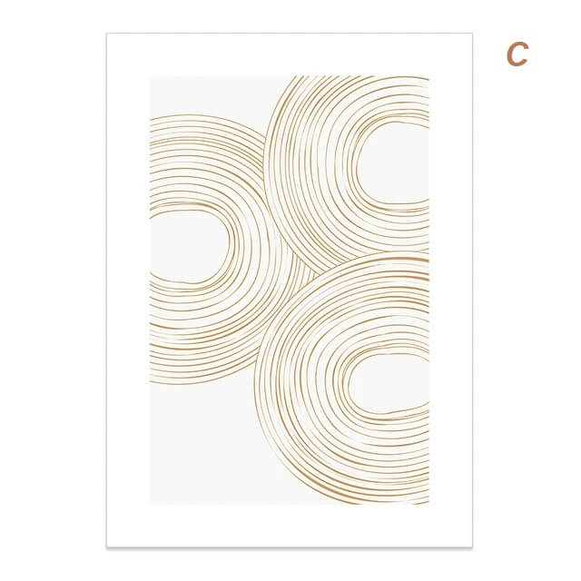 Abstract Beige White Geometric Line Art Canvas Prints