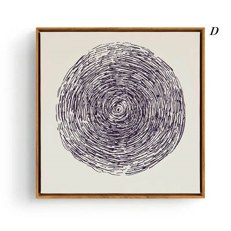 Abstract Black White Hollow Graphics Wall Art