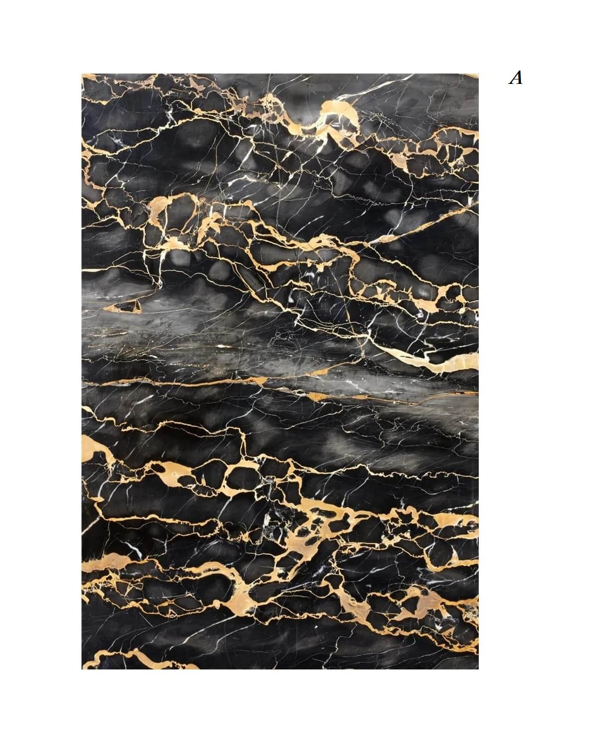 Abstract Blue Golden Marble Canvas Prints