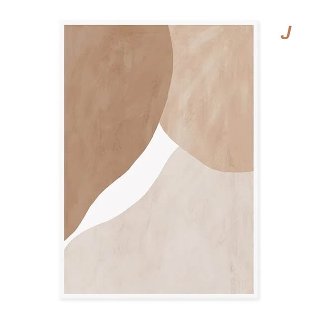 Abstract Boho Beige Terracotta Line Art Canvas Prints