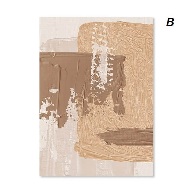 Abstract Brown Brush Texture Wall Art