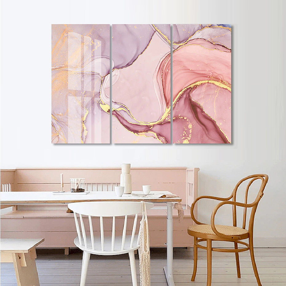 Abstract Liquid Marble Pink Canvas Print