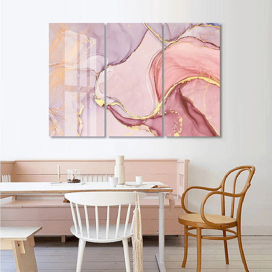 Abstract Liquid Marble Pink Canvas Print
