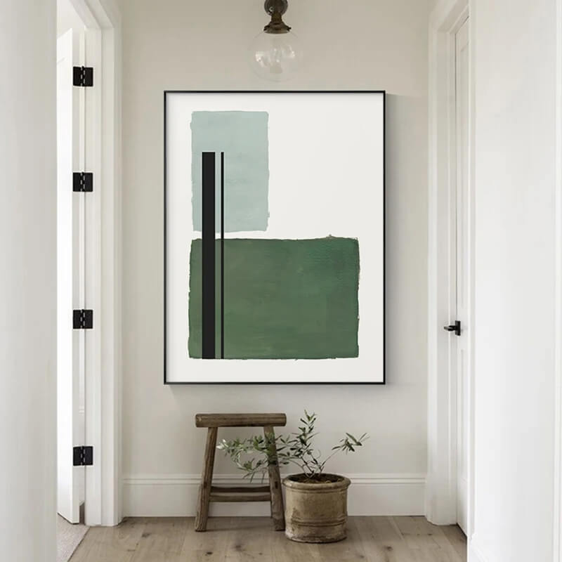Abstract Fresh Green Line Wall Art