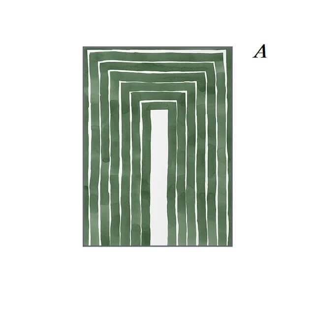 Abstract Fresh Green Line Wall Art