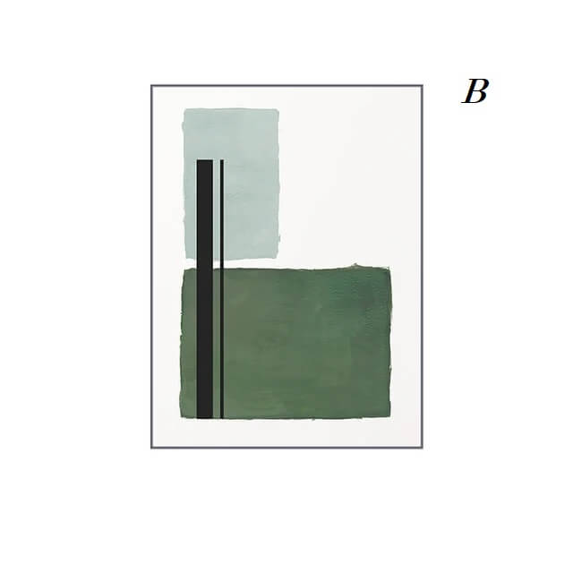 Abstract Fresh Green Line Wall Art