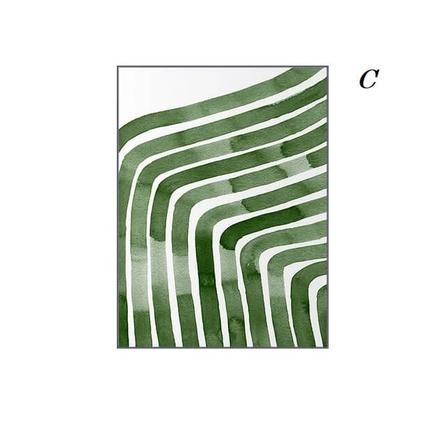 Abstract Fresh Green Line Wall Art