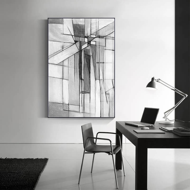Abstract Industrial Black White Urban Wall Art