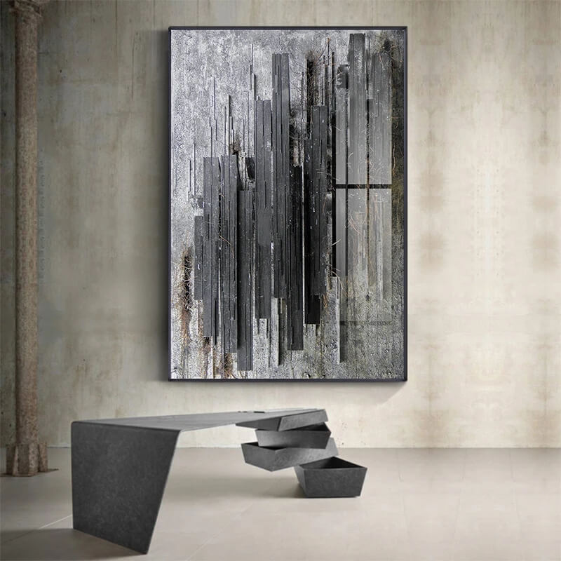 Abstract Industrial Black White Urban Wall Art
