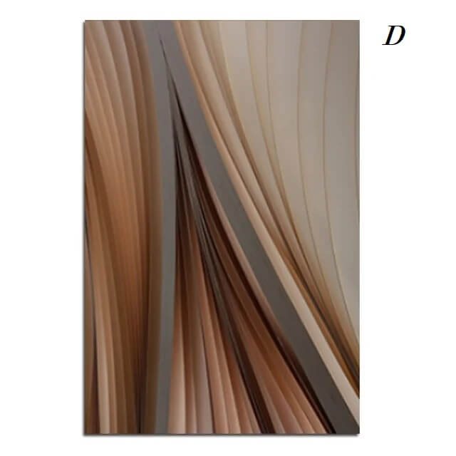 Abstract Modern Beige Brown Flowing Line Canvas Prints