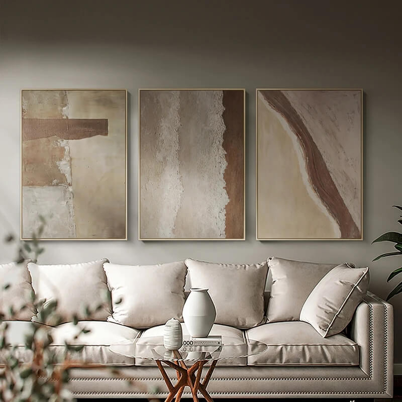 Abstract Pastel Brown Beige Canvas Prints