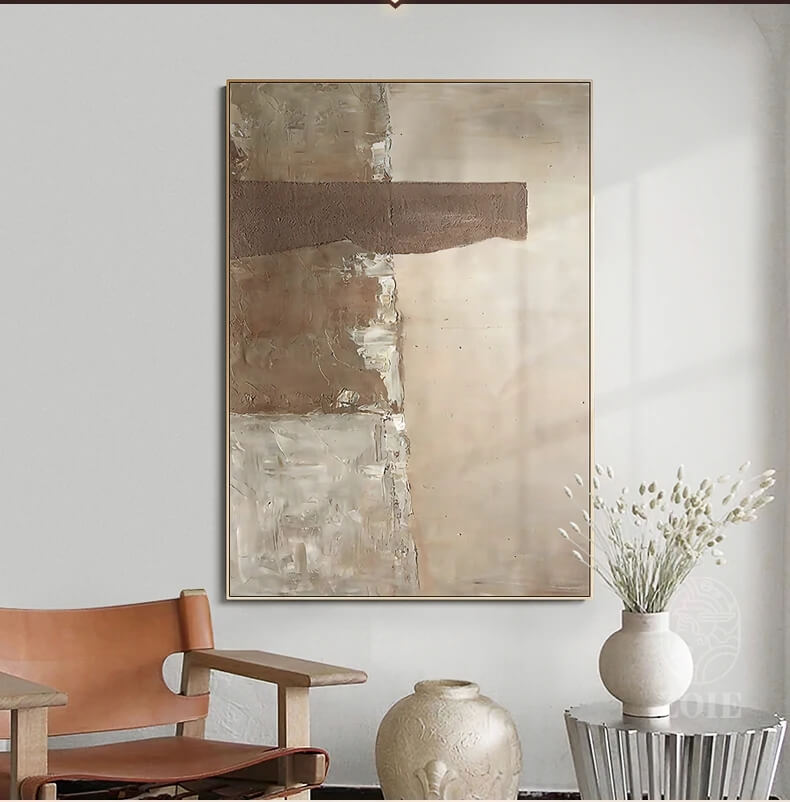 Abstract Pastel Brown Beige Canvas Prints