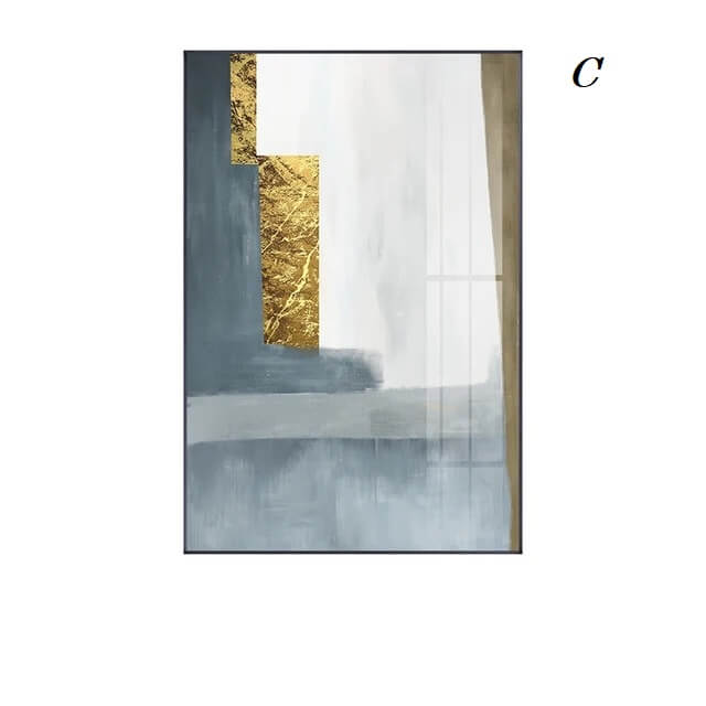 Abstract White and Grey Golden Canvas Print