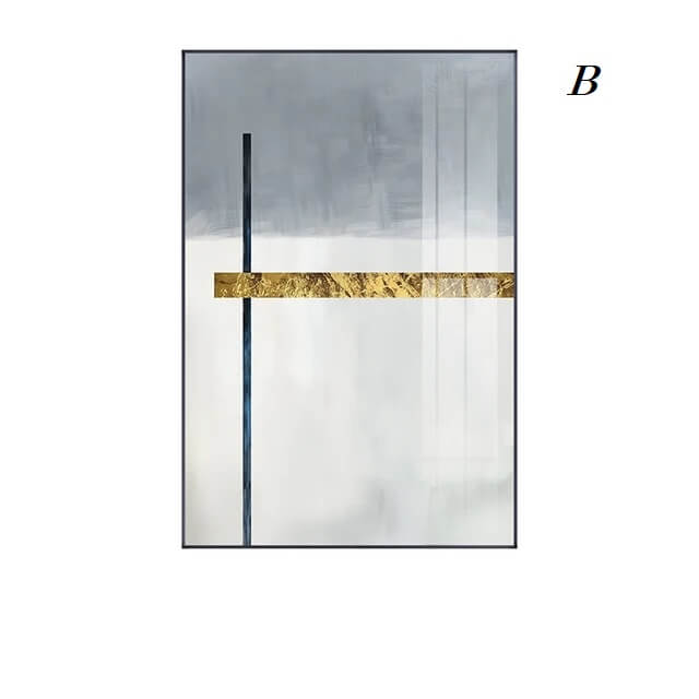 Abstract White and Grey Golden Canvas Print