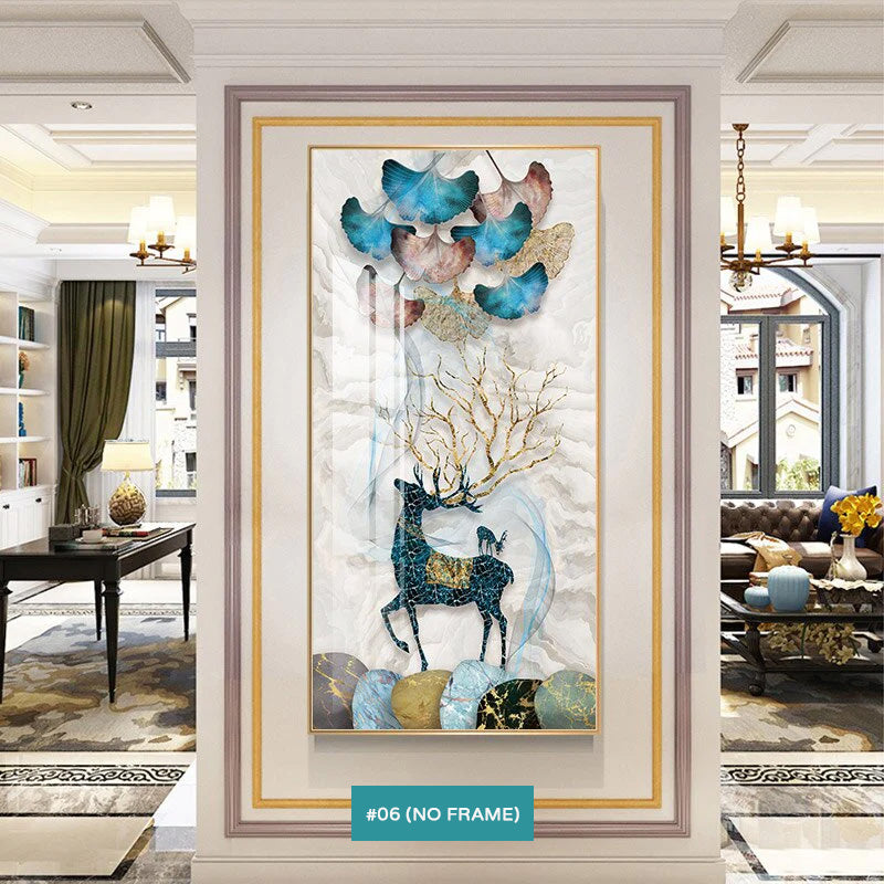 Abstract Auspicious Mystical Deer Canvas Prints