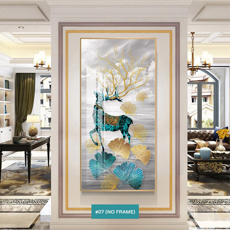 Abstract Auspicious Mystical Deer Canvas Prints