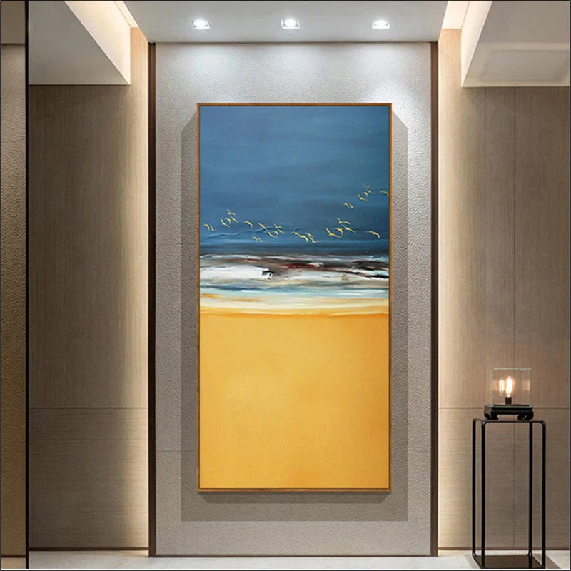 Abstract Beach Scene Landscape Wall Art Canvas Print