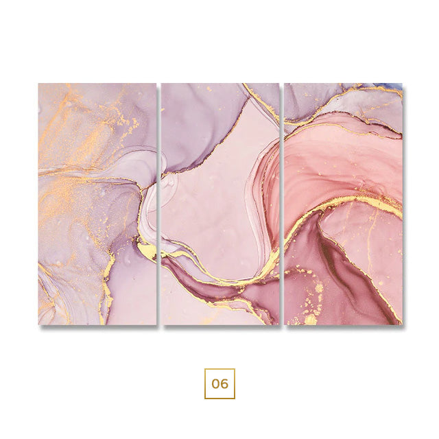 Abstract Liquid Marble Pink Canvas Print