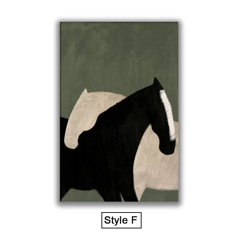 Abstract Horse Canvas Print Wall Art