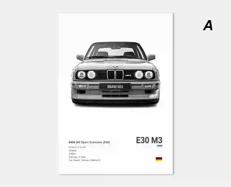 Black White Luxury Sport Racing Car Motorsport Canvas Print