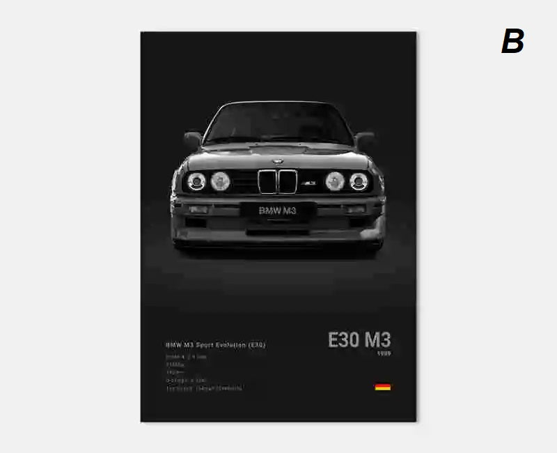 Black White Luxury Sport Racing Car Motorsport Canvas Print
