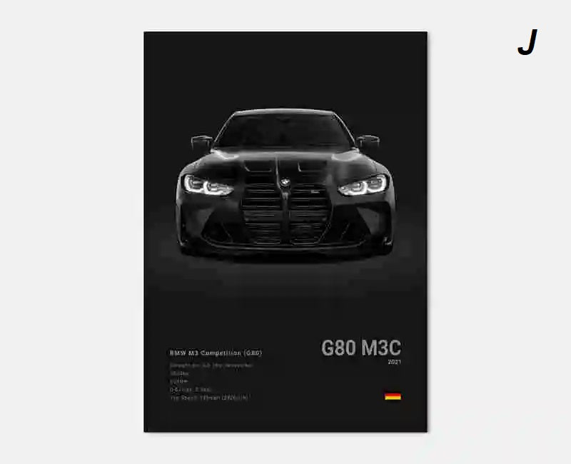 Black White Luxury Sport Racing Car Motorsport Canvas Print