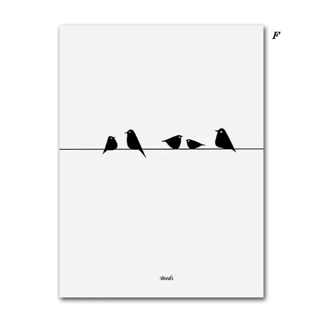 Black And White Cats Line Art Minimalist Canvas Prints