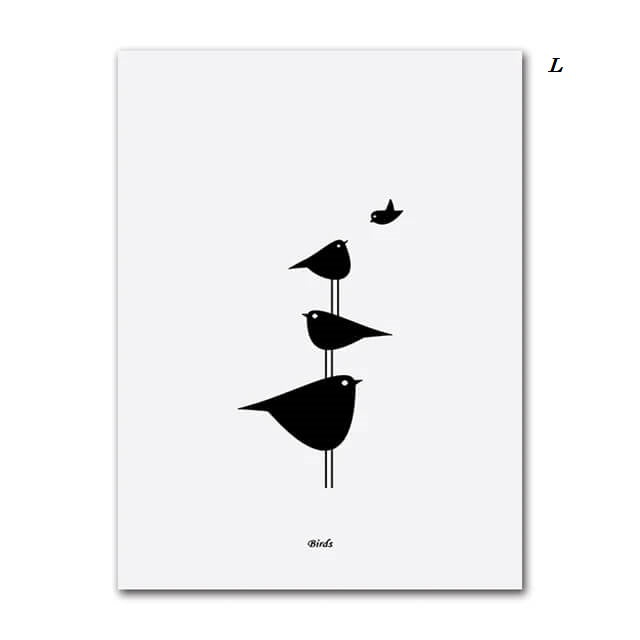 Black And White Cats Line Art Minimalist Canvas Prints